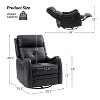 Set of 2 Flavio Genuine Leather Swivel Rocker Recliner with nailhead trims for living room| ART OF LIVING DESIGNS - 4 of 4