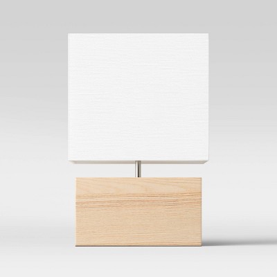 wood block table lamp