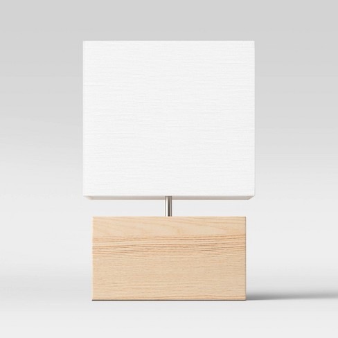 Wood Block Table Lamp Brown Includes, Wooden Block Table Lamp