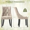 Costway Upholstered Dining Chairs Set of 4 Tufted Wingback Chairs w/ Solid Wood Legs - 3 of 4