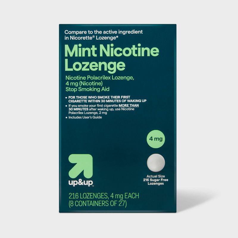 Nicotine 4mg Lozenge Stop Smoking Aid - Mint - up & up™, 1 of 7