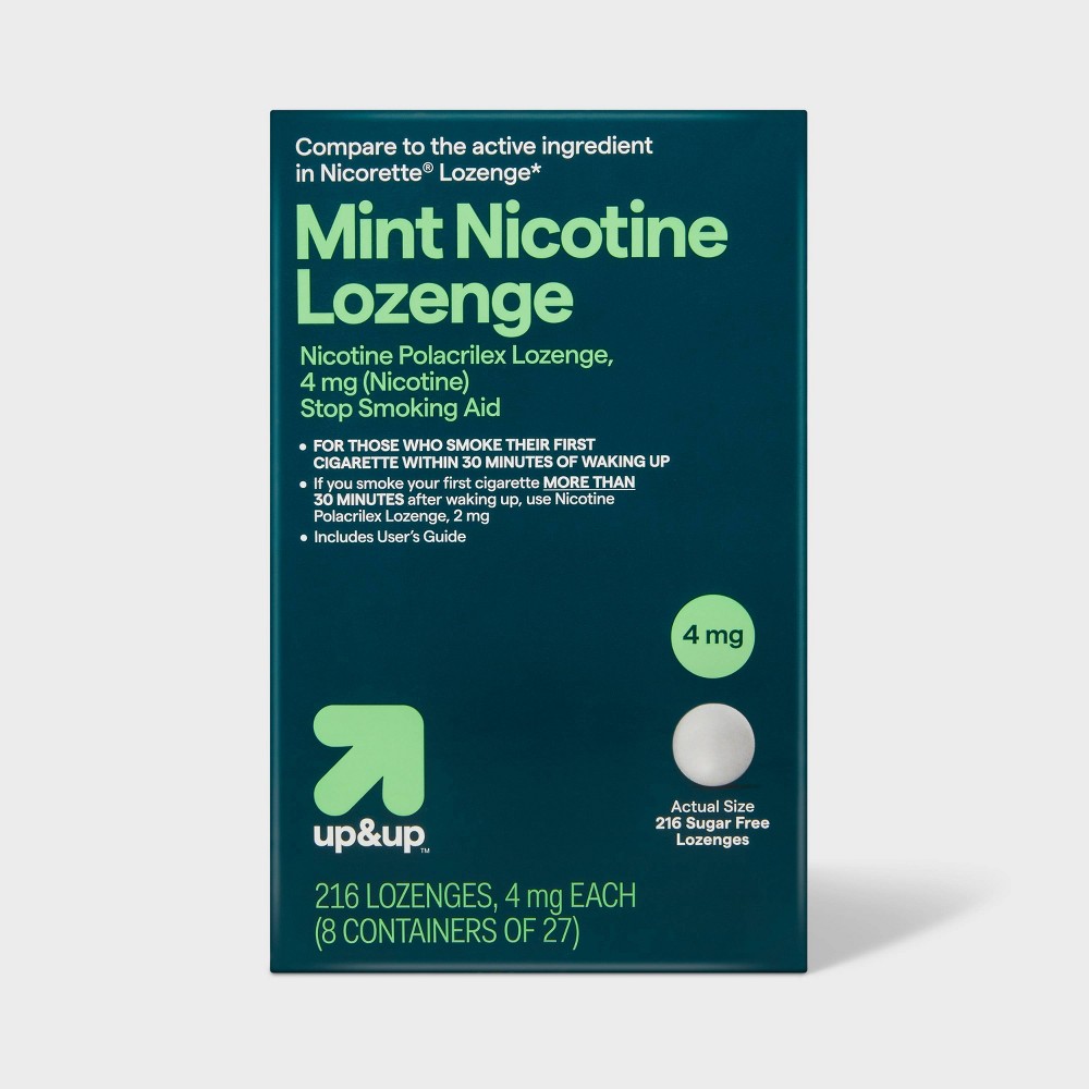 Nicotine 4mg Lozenge Stop Smoking Aid - Mint - 216ct - up&up™