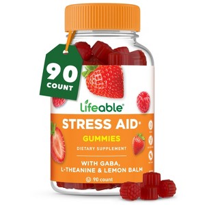 Lifeable - Stress Aid - with Gaba, L-Theanine & Lemon Balm - Adult - 90 Gummies - 1 of 4