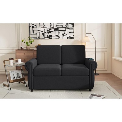 NicBex Couches for Living Room 57.5" Pull Out Sofa Bed Loveseat Minimalist Style Couch Upholstered Sleeper Sofa with Twin Size Memory Mattress