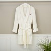Personalization Mall Embroidered Short Fleece Robe - White - 2 of 4
