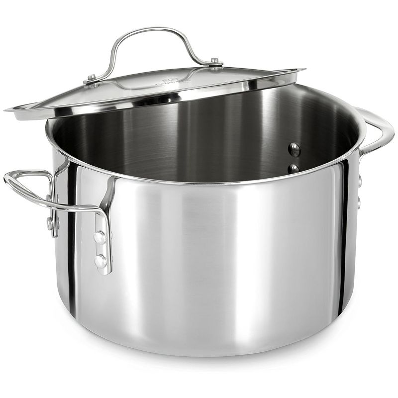 Calphalon 8 Quart Tri-Ply Stainless Steel Stock Pot with Lid and Aluminum Core, 2 of 3