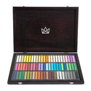 KINGART PRO Artist Soft Pastels, Espresso Wood Case, 72 Colors - 1 of 4