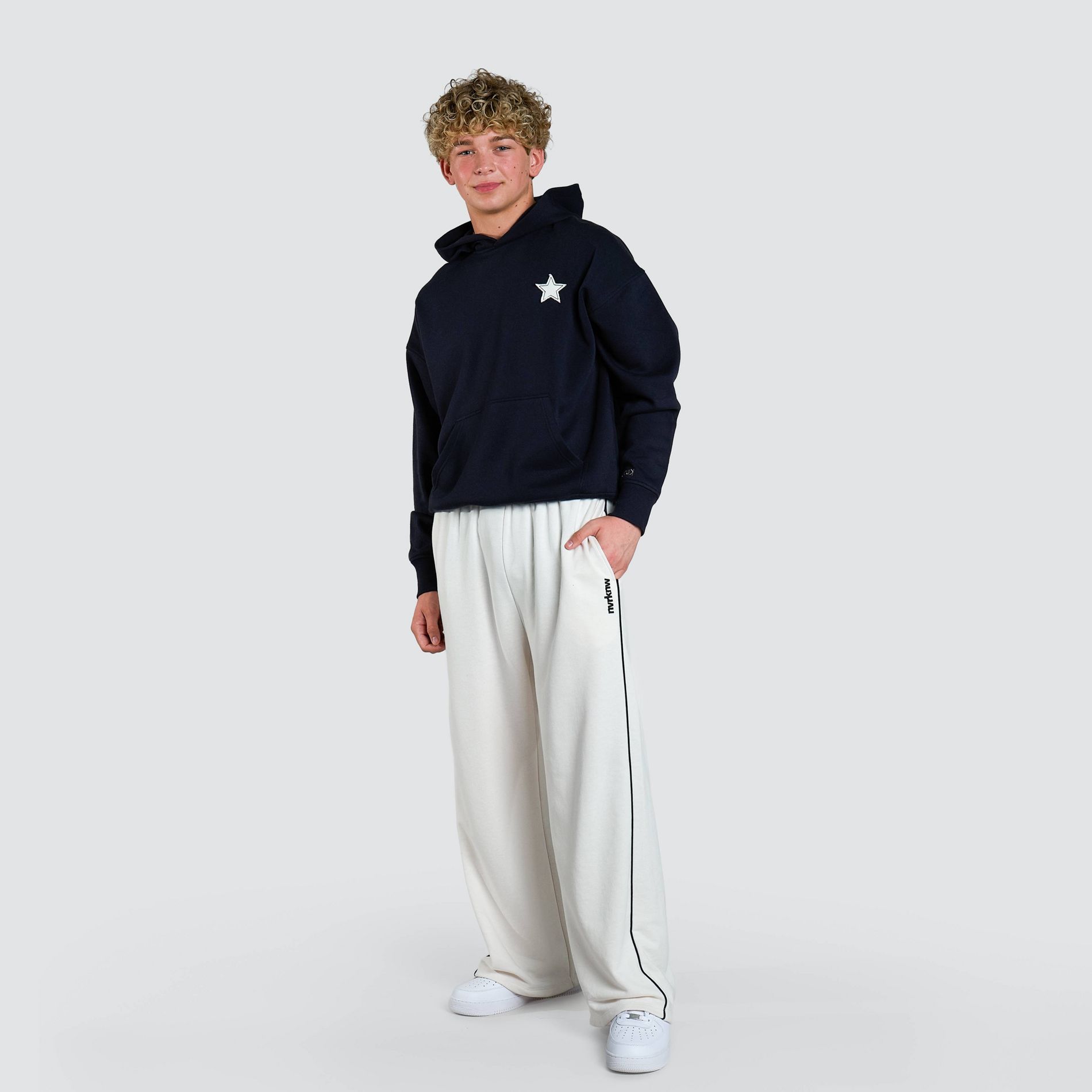 Kids' Wide Leg French Terry Sweatpants NVRKNW by Kaido - Off-White L