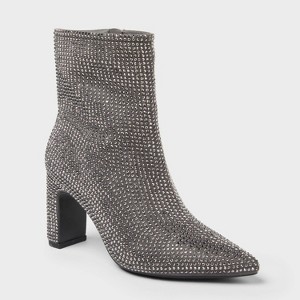 Women’s Gloria Low Shaft Heeled Rhinestones Boots with Memory Foam Insole – A New Day™ - 1 of 3