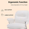 QingMoon PU Leather Office Chair, Adjustable Swivel Desk Chair, Ergonomic Computer Chair with Reclining Backrest for Home Office - 3 of 4