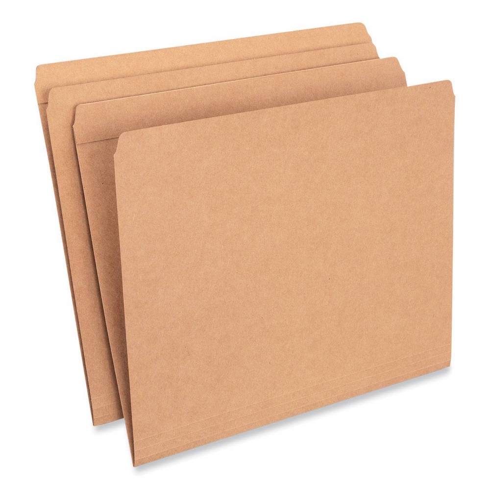 Universal Office 100pk Kraft Letter File Folders Top Tab: Cardstock, Non-Pronged, 150 Sheet Capacity, 12"x10" Brown