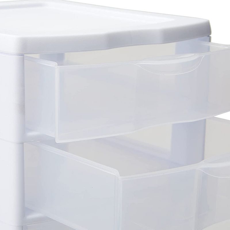 Sterilite Clearview Small Clear Plastic Stackable 5 Drawer Storage System for Desktop and Drawer Household Organization for Stationary or Pens, 6 of 8