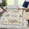 Vintage Floral Distressed Printed Area Rug Low Pile Machine Washable Stain Resistant Non Shedding Non Slip Pet Friendly Floor Mat - 4 of 4