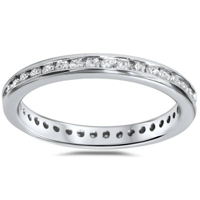 Pompeii3 1/2ct Diamond Channel Set Eternity Ring 14K White Gold