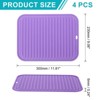 Unique Bargains uSilicone Heat Resistant Non-slip Dish Drying Mat 4 Pcs - 2 of 4