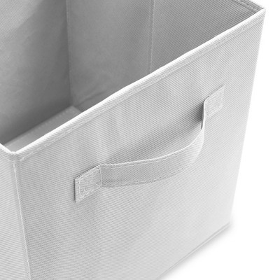 White Fabric Collapsible Cube Storage Bins Set of 6