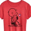 Women's - Peanuts - Snoopy and Charlie Brown Hug with Heart Short Sleeve Graphic T-Shirt - 2 of 4