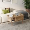 HOMLUX Lift Top Coffee Table with Hidden Storage, Side Shelf, Black/Brown/Gray - 3 of 4