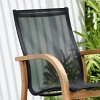Amazonia 4pc HavenHue Teak Outdoor Patio Dining Chairs Arm Chairs Black: Eucalyptus Frame, FSC Certified, UV & Rust Resistant - 4 of 4