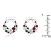 Slickblue Holiday Wreath Colored Crystal Earrings for Women, Rhodium Plated with 6 Carat Multi-Color Crystals, Post Back - 2 of 3