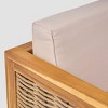 Linwood 3pc Wood and Wicker Sectional Sofa Set Teak/Beige - Christopher Knight Home: Acacia Frame, Weather-Resistant - 3 of 4