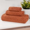 Basketweave Luxury Cotton Jacquard 3 Piece Assorted Towel Set by Blue Nile Mills - 2 of 4
