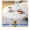 Small Round End Tables Side Table Metal Frame, Faux Marble Top Accent Table Nightstand Modern Style For Living Room Bedroom And Office - 2 of 4