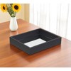 HomeRoots 10" Black Faux Shagreen And Mirrored Glass Tray - 2 of 4