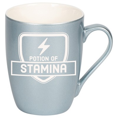 100 North Magic Potion 10 Ounce Frosted Blue Metallic Finish, Comfortably Fits Your Hands, New Bone China Coffee Tea Cup Mug, Potion Of Stamina