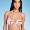 Women's Hibiscus Print Triangle Bikini Top - Wild Fable™ Red/White/Blue - 3 of 4