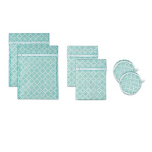 Design Imports Set of 6 Aqua Lattice F Mesh Laundry Bags: Polyester, Small Mesh, Lingerie & Bra Wash, 15.75"x11.75" - 1 of 4