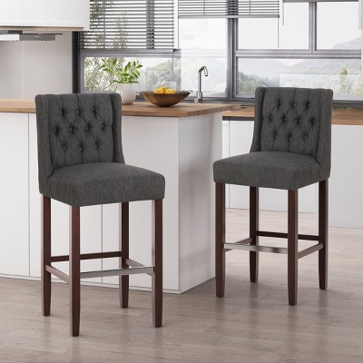 30.5" Modern Bar Stool with Metal Legs & Tufted High Density Upholstery,Commercial Grade for Kitchen Island-Baofuwish