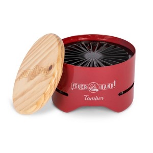 Petromax Feuerhand Tabletop Charcoal Grill, Powder-Coated Steel Tamber for Outdoor Use, Wood Lid, 7.9 inch diameter - 1 of 4