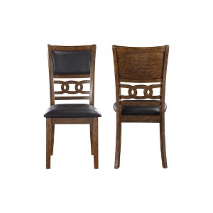 New Classic Furniture, Furniture Gia Faux Leather Dining Chairs in Brown (Set of 2) - 1 of 4