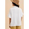 Women's Floral Crochet Patch Linen Blend Blouse - AnnieWear - 3 of 3