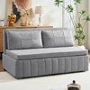 Mjkone W62''Pull Out Sofa Bed, 3-in-1 Modern Pull Out Leathaire Fabric Sleeper Sofa Couch,Chaise Lounge - 4 of 4