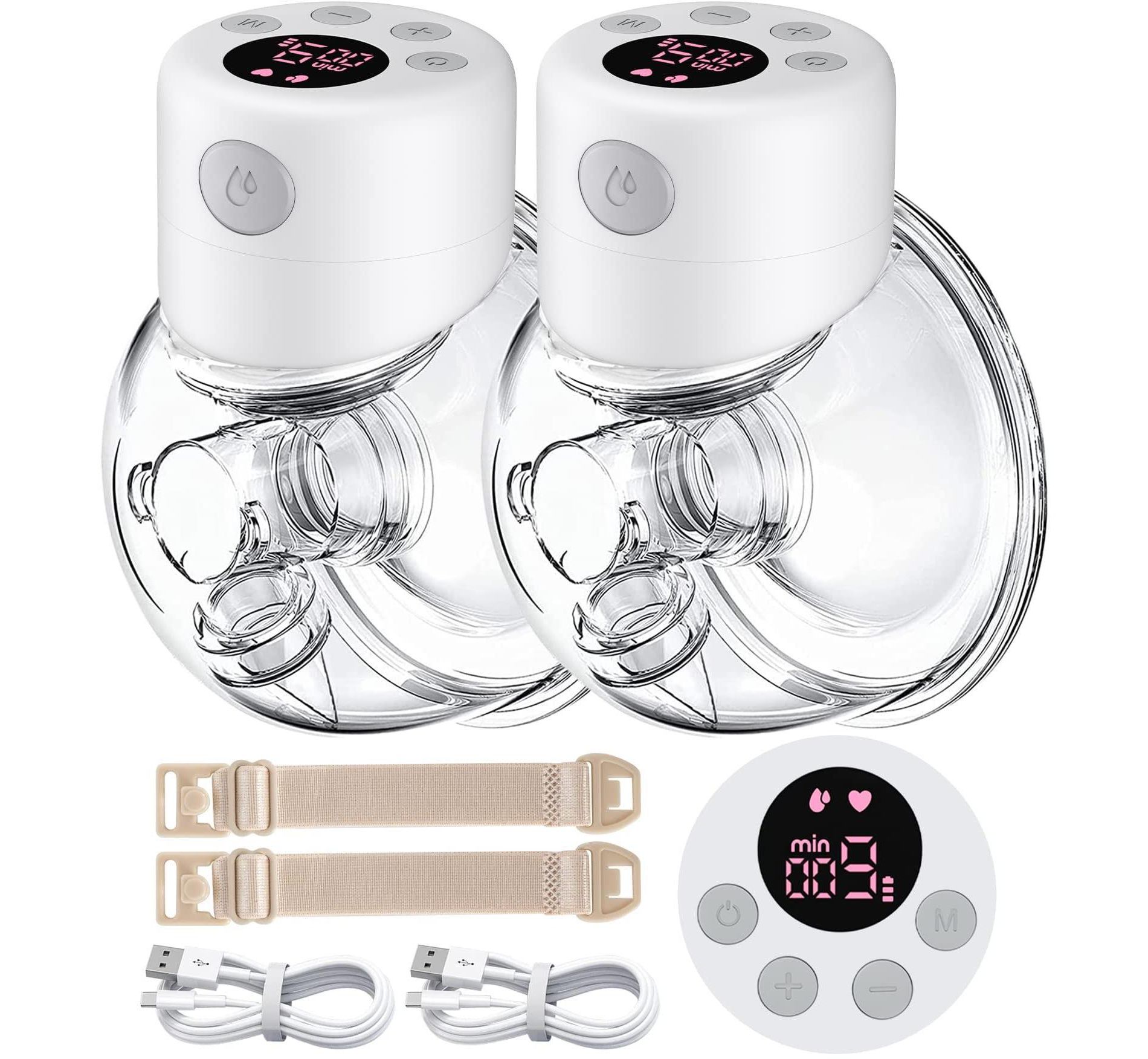 CARER SPARKS Mom Wearable Breast Pump, S12 Dual Hands-Free Breast Pump, LCD Display,2 Modes and 9 Levels Electric Breast Pump Portable
