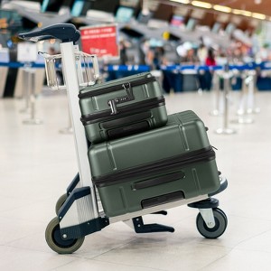 Karl Home Carry on ABS&PC 20 Inch Luggage with Front Compartment Double Spinner Wheels TSA LockBlue Green - 1 of 4