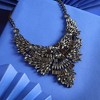 SOHI Women's Crystal Silver Party Statement Necklace - 2 of 4