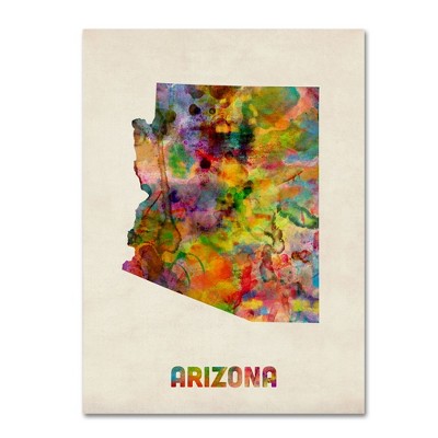 Trademark Fine Art -Michael Tompsett 'Arizona Map' Canvas Art