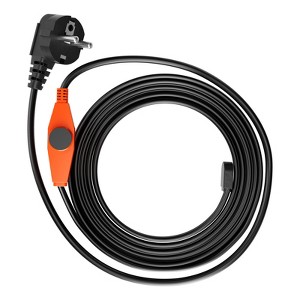 VEVOR Pipe Heating Cable, 60FT 7W/FT Heat Tape for Pipes with Built-in Thermostat, Water Pipe Heat Cable Protects PVC Hose, Black - 1 of 4