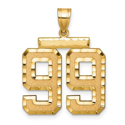 Black Bow Jewelry 14k Yellow Gold, Varsity Collection, Large D/C Pendant Number 99