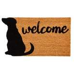 Evergreen Dog Welcome Shaped Indoor Outdoor Natural Coir Doormat 1'4"x2'4" Brown