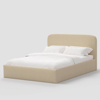 Queen Rounded Corner Low Platform Bed in Linen - Threshold™