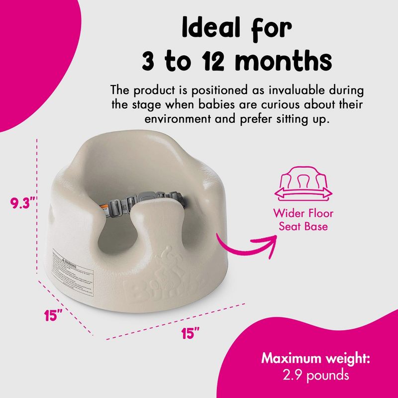 Bumbo Infant Soft Foam Floor Seat with 3 Point Adjustable Harness, 3 of 8