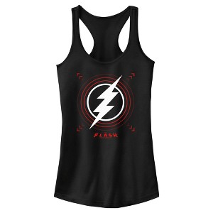 Juniors Womens The Flash Large Lightning Bolt Stamp Racerback Tank Top - 1 of 4