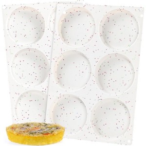 JDICTION 2 Pack Jumbo Muffin Top Pan 4 Inch Silicone Molds for Oven, Egg Bites, English Muffins, Cornbread, Whoopie Pies - 1 of 4