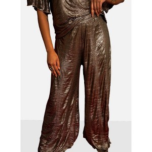 Rebdolls Women's Joy Liquid Metal Wide Leg Pants - 1 of 4