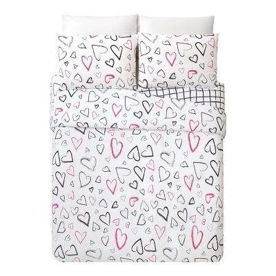Twin Black and White Reversible Microfiber Kids Comforter Set