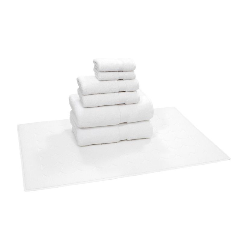7pk Circle Design Turkish Towel Set White - Linum Home Textiles, 1 of 6